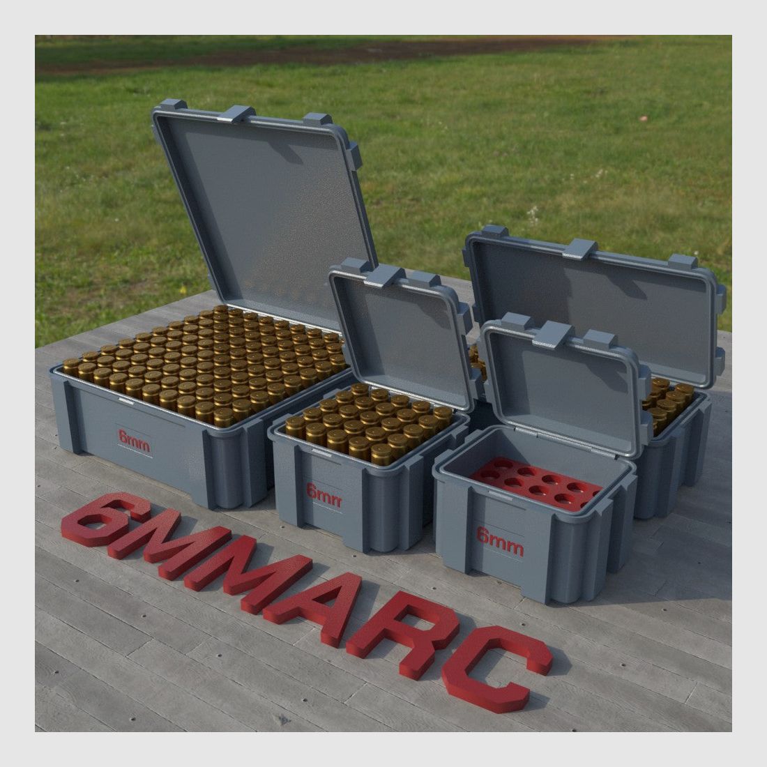 Filamelt munitiekist / Ammo Box 6mm ARC - patroonbox 'flipdeksel' - 20 / 25 / 50 / 100 ronden