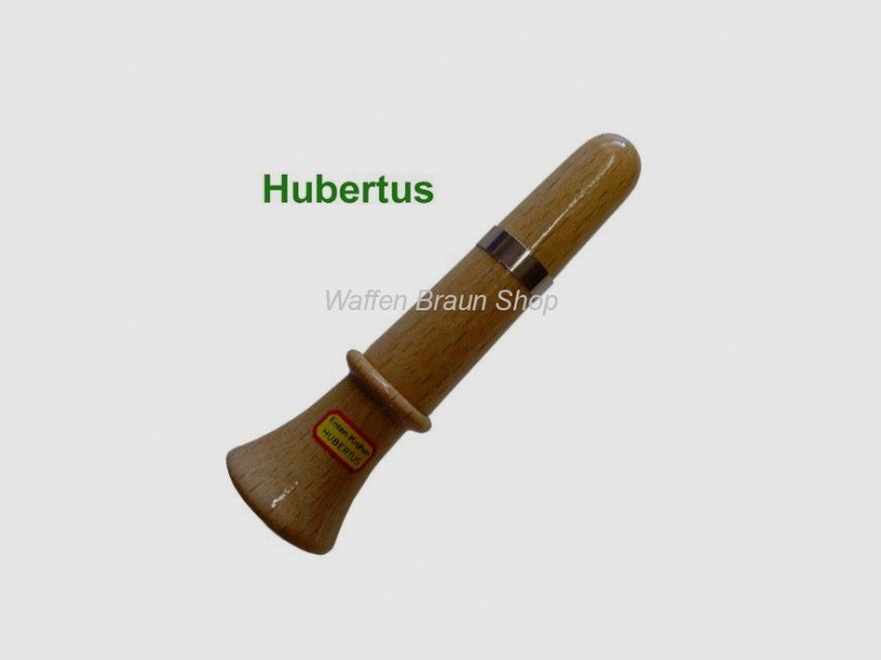 HUBERTUS Enten- und Krähenlocker mit Schallbecher. Aus polierten Holz. 10 cm lang