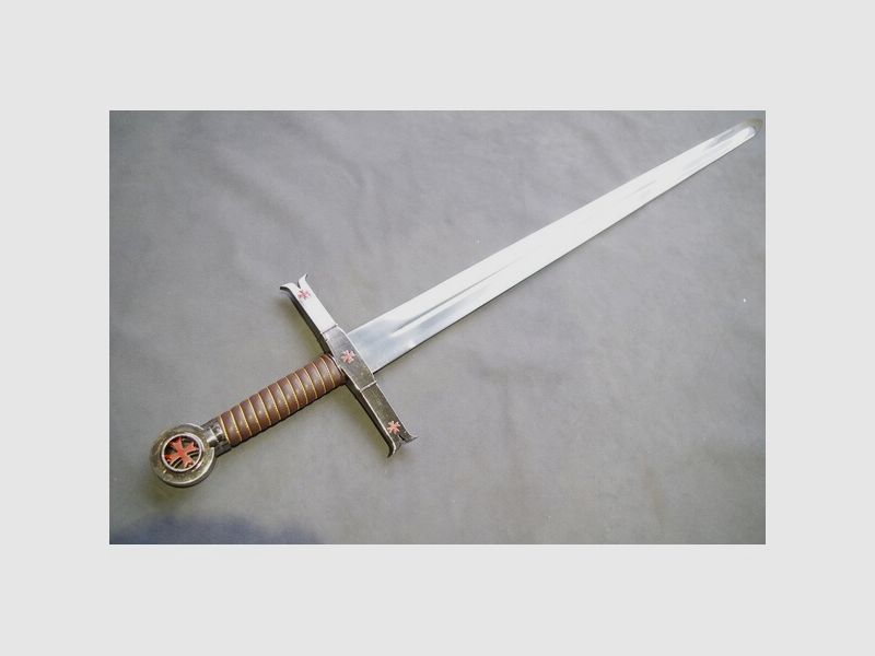SALE Einhänder Schwert der Templer mit Wandplatte ca 99 cm 420 er Stahl