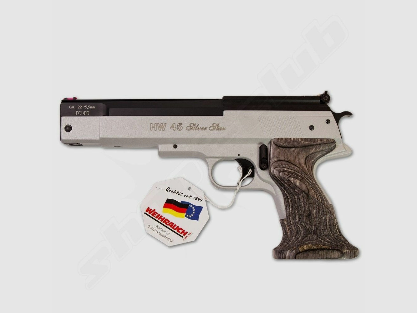 Weihrauch HW 45 Silver Star Air Pistol 5.5mm Diabolo