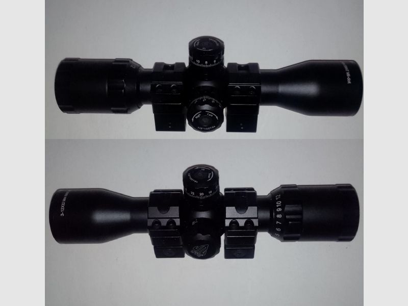 UTG 3-12x32 Bug Buster Zielfernrohr Side AO / Mil-Dot inkl. 11mm Dovetail & 80mm Einstellrad