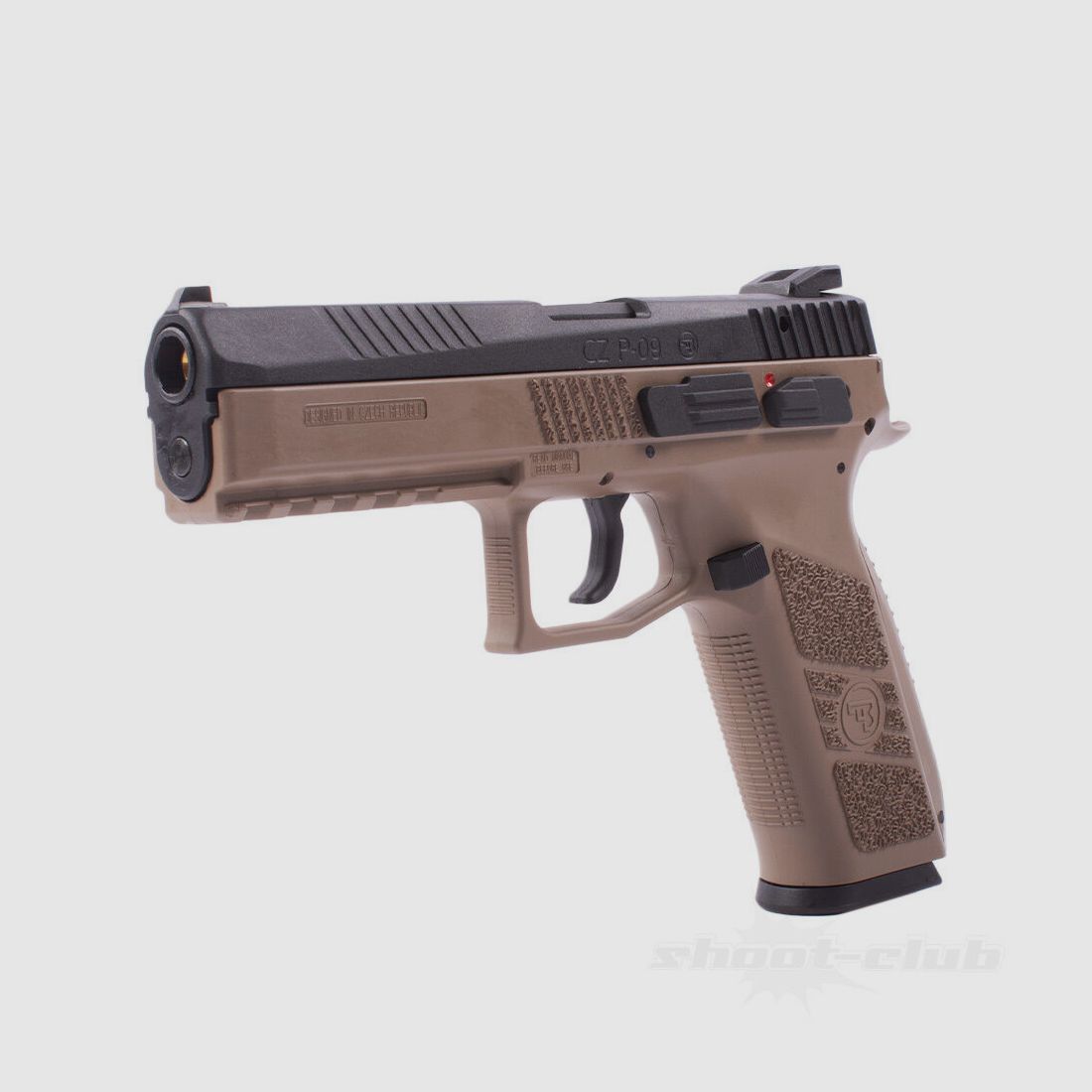 ASG	 CZ P-09 incl. Case Tan Airsoft Gas GBB Pistole ab18