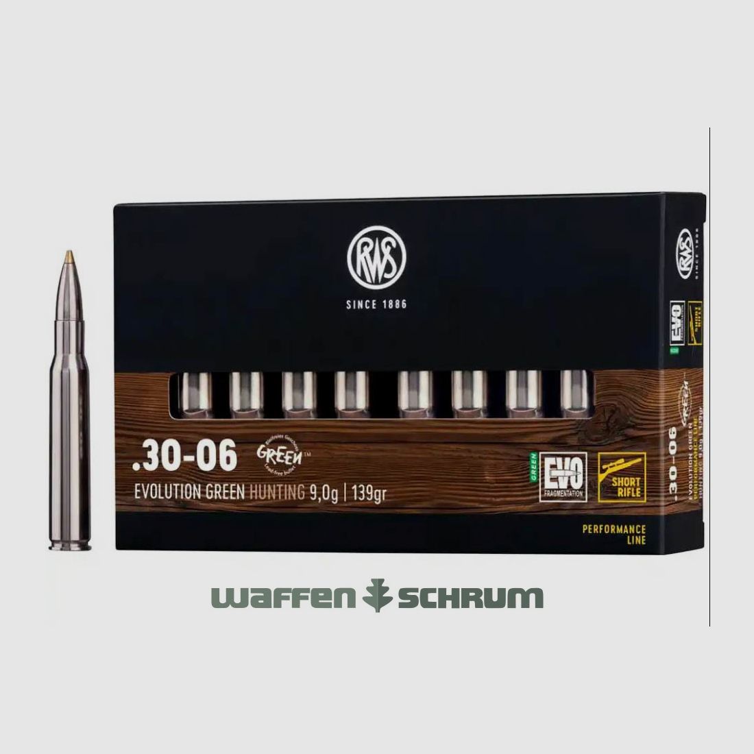 RWS Evo Green 9,0g - 139gr .30-06Spring Short Rifle