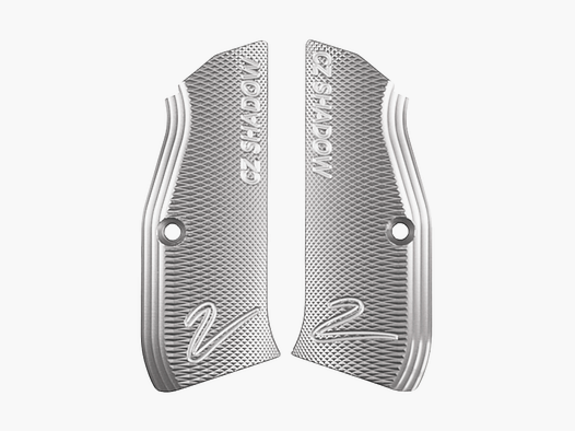 Plaques de poignée CZ Shadow 2 paire argent long - pour utilisation sans funnel