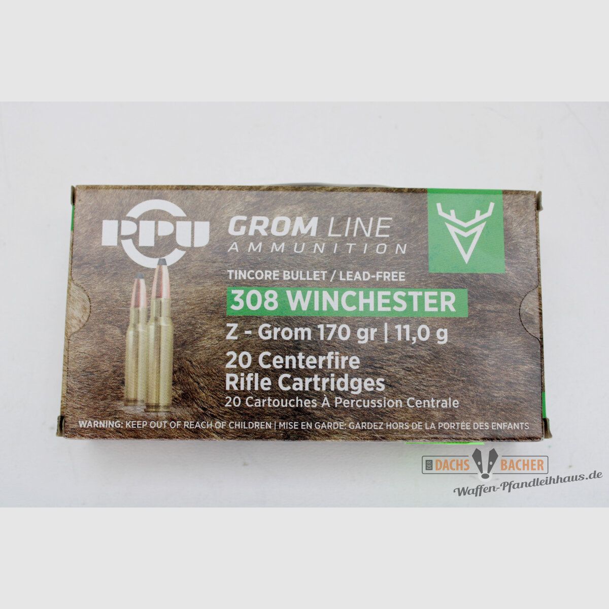 PPU Privi Partizan .308 Win 11,0g/170gr Z-GROM Bleifrei 20 Schuß