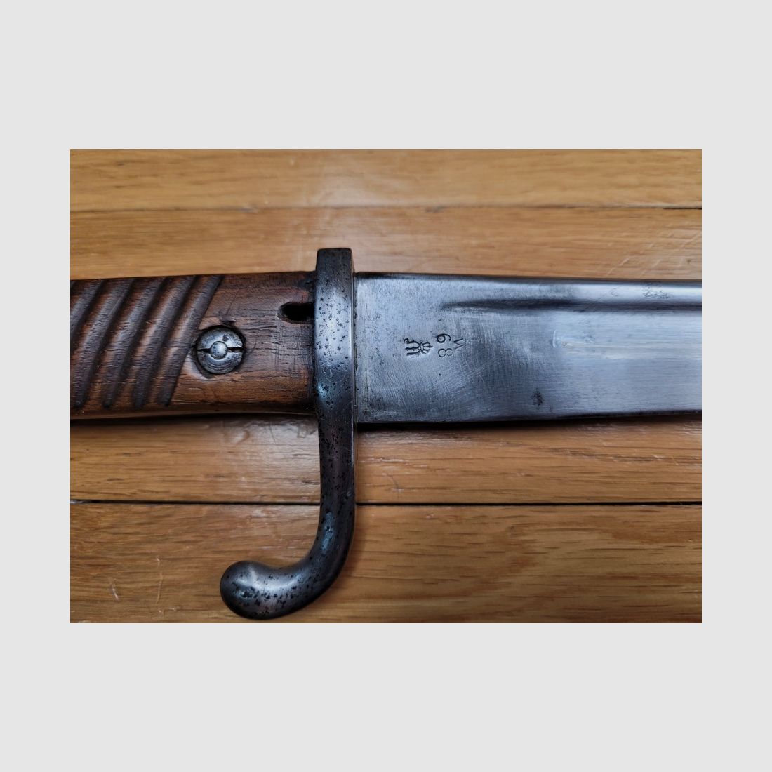 Sehr seltene deutsche Bajonett Modell 71/98 – Klinge Preußen W 68 – „Clauberg + Chevalier in Rüstung“ – TBE, Bild 9 von 16