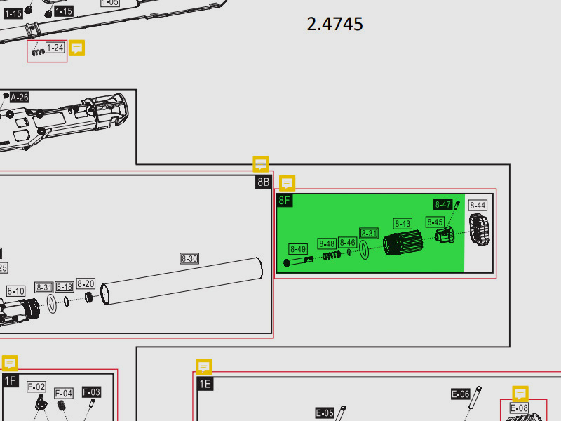 Anstechschraube montiert fĂĽr CO2 Markierer Home Defense Pump Action Gewehr Umarex T4E HDX68, Ersatzteil