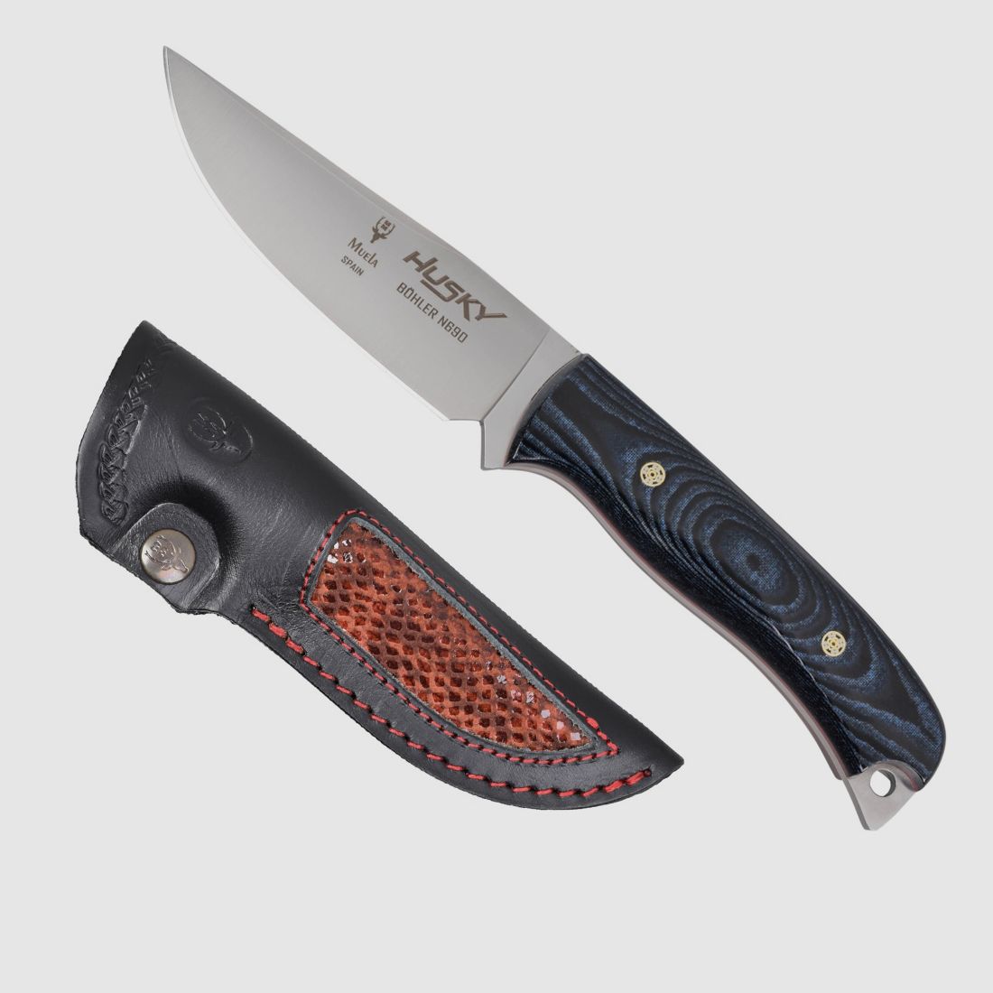 Muela Huksy Micarta Jagdmesser mit schner Lederscheide