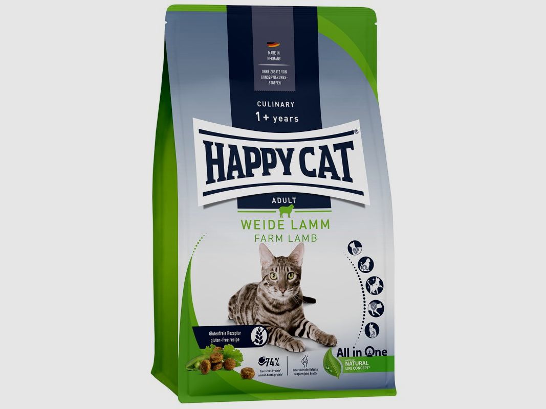 Happy Cat Katzen Trockenfutter Culinary Weide Lamm 1,3 kg x 4 Stk.