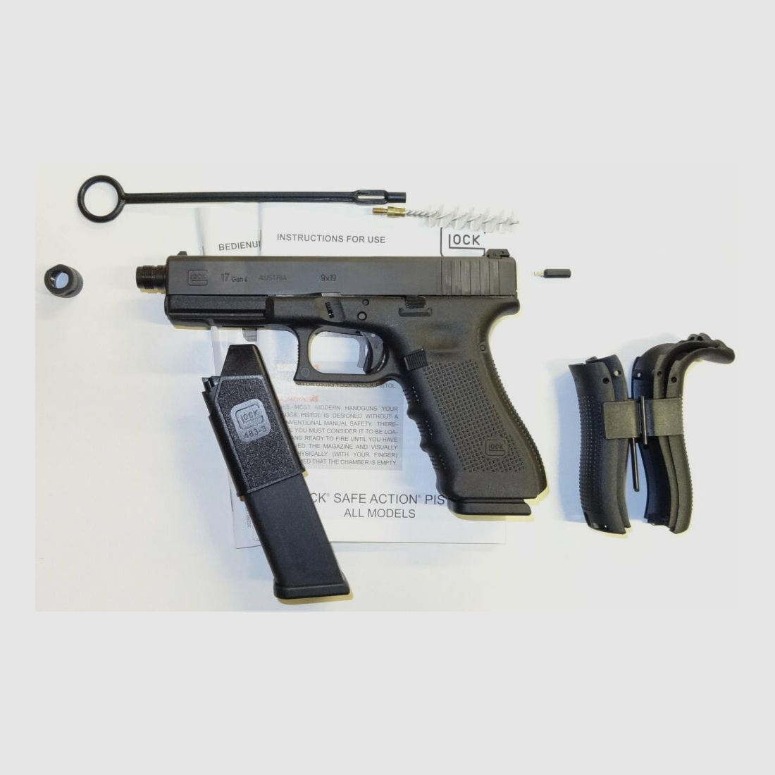 Glock 17 Gen 4 mit Gewindelauf M13,5 links