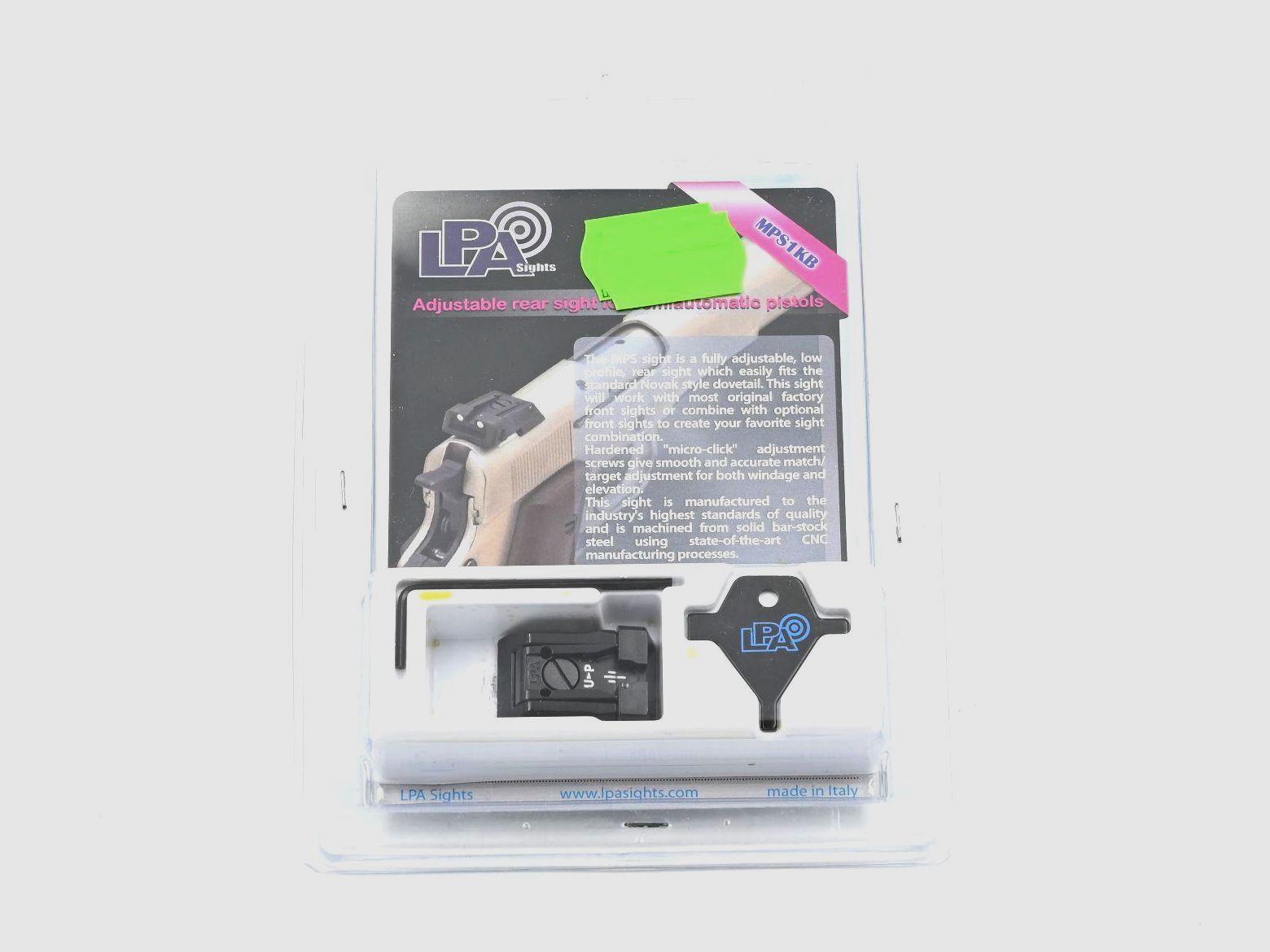 Kimme LPA Stahl Schwarz, 1911 Clone MPS1KB30, mit Twin Dots