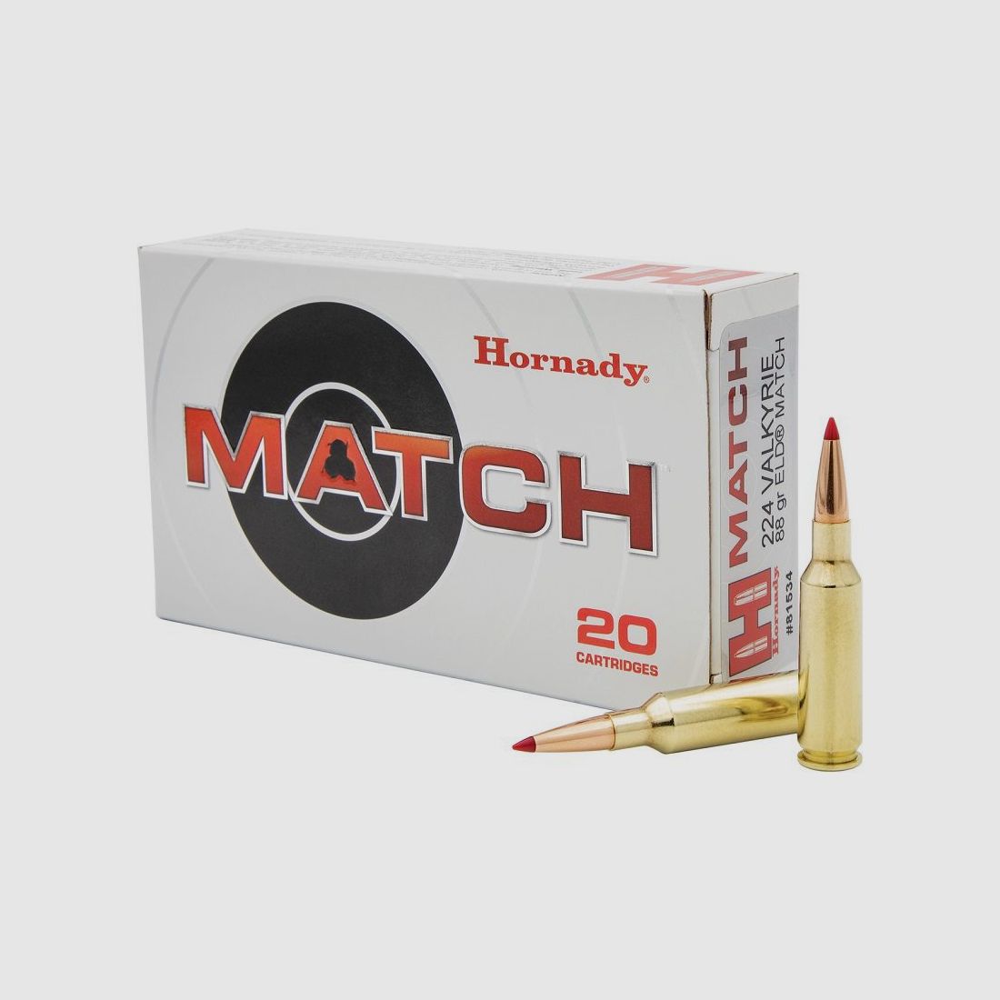 BOX MIT 20 PATRONEN HORNADY 224 VALKYRIE 88GR ELD-MATCH