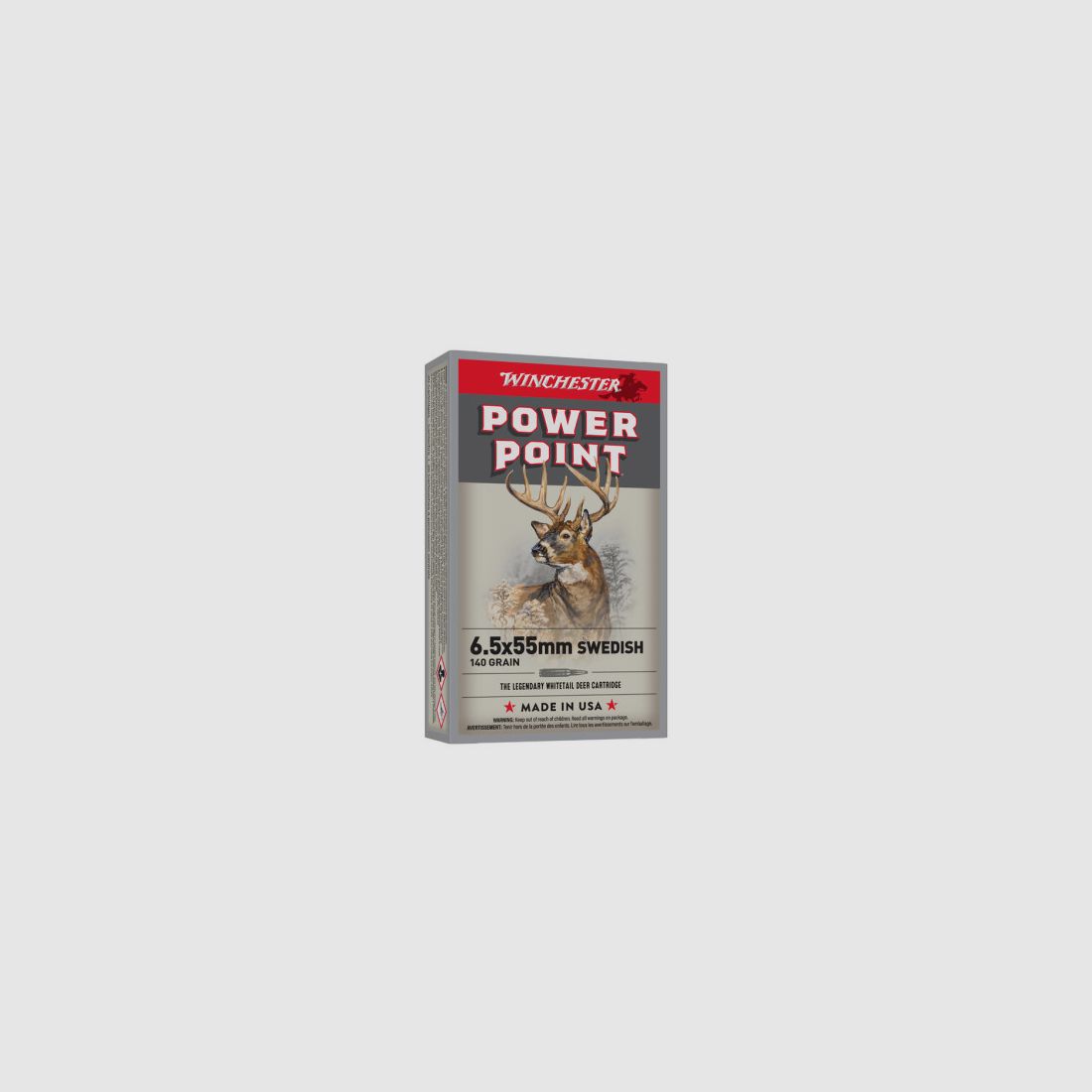 CAJA DE 20 PATRONES WINCHESTER CAL.6.5X55Swd POWER-POINT 140GR, imagen 1 de 4