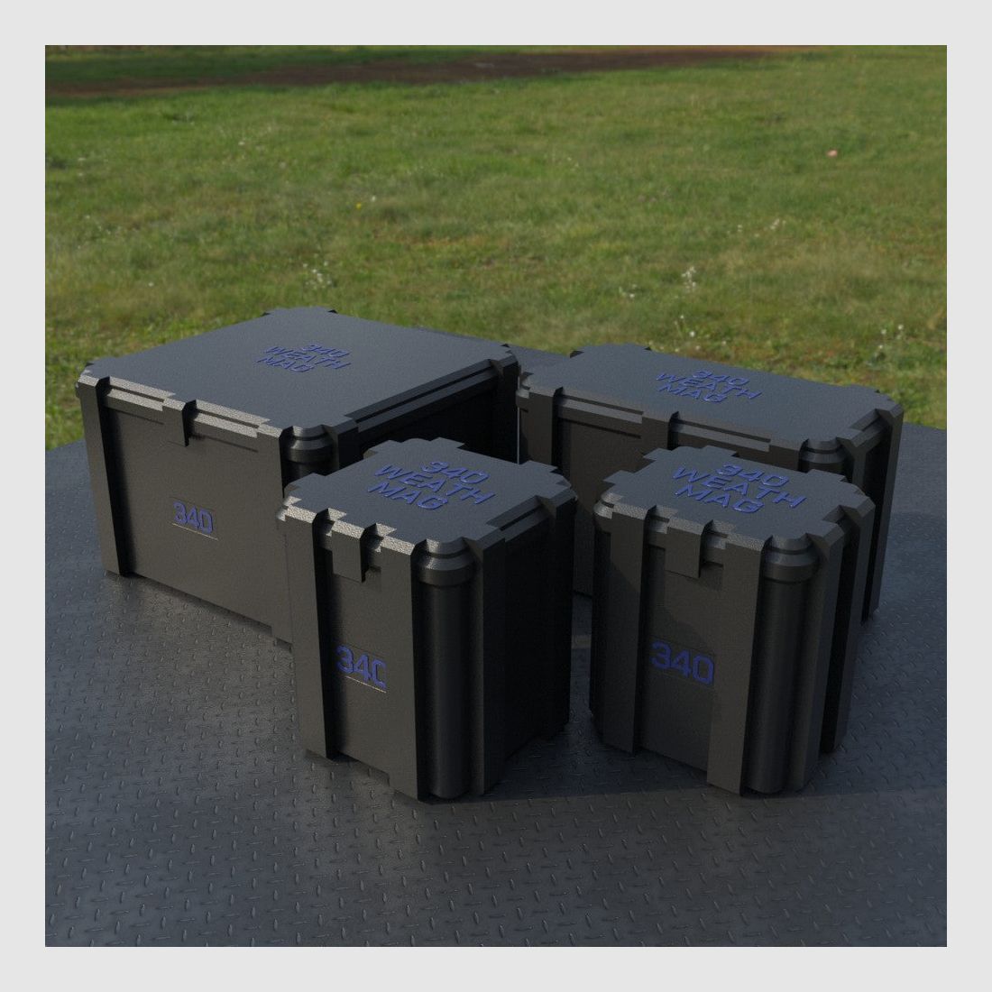 Filamelt Munitionsbox / Ammo Box .340 Weatherby Magnum – Patronenbox ‘Klappdeckel’ – 20 / 25 / 50 / 100 Runden