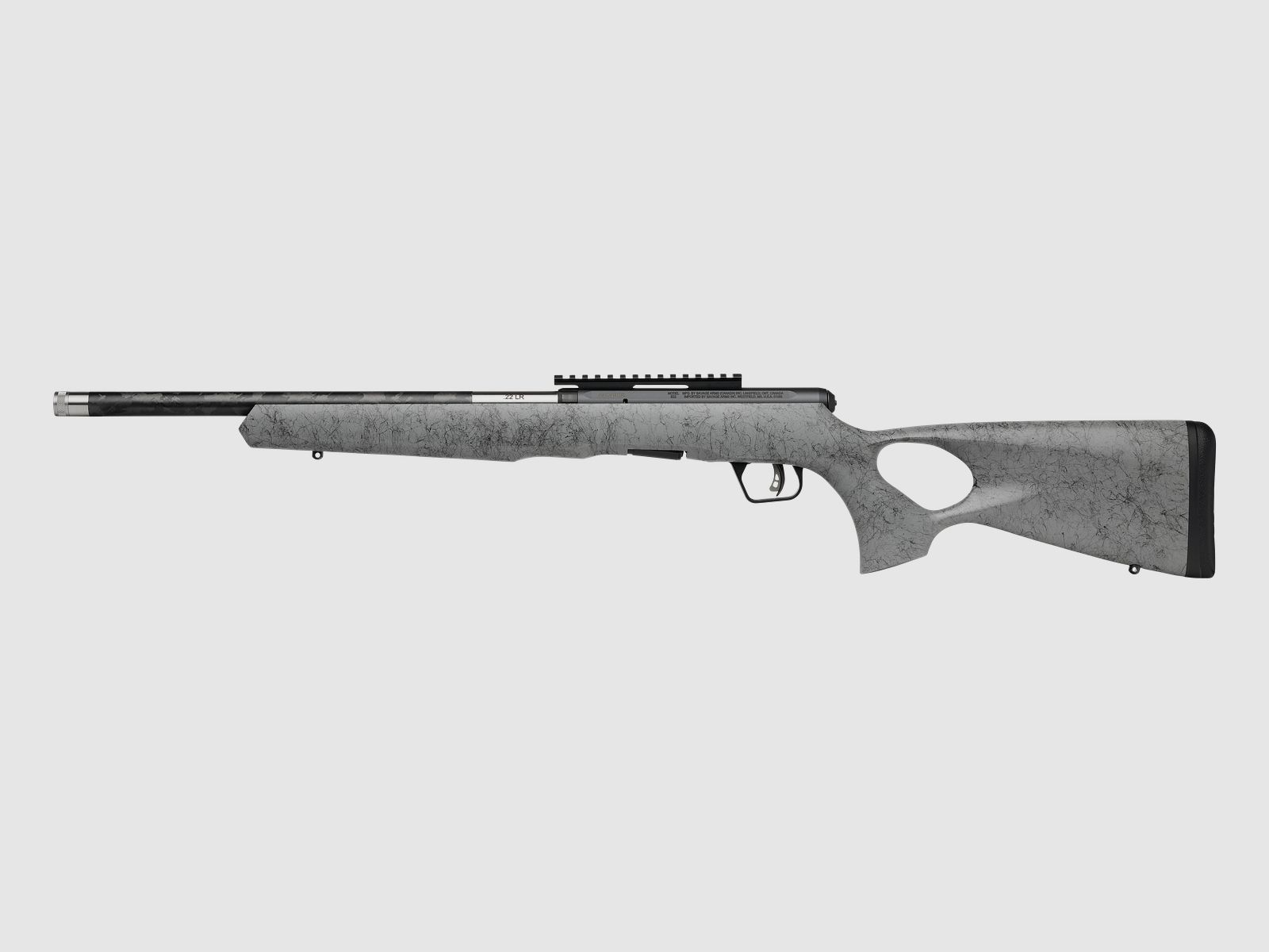 Savage B22 Timberlite with hole stock In stock