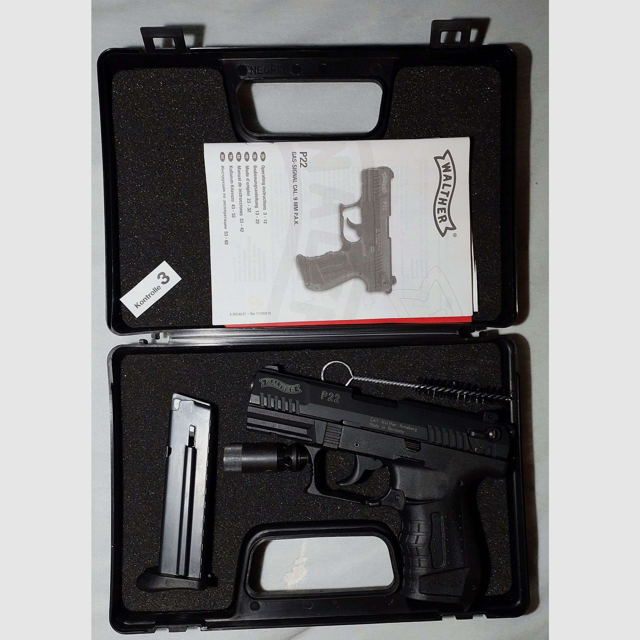 Walther P22 Schreckschuss Pistole 9mm P.A.K. schwarz (PTB 778) neuwertig