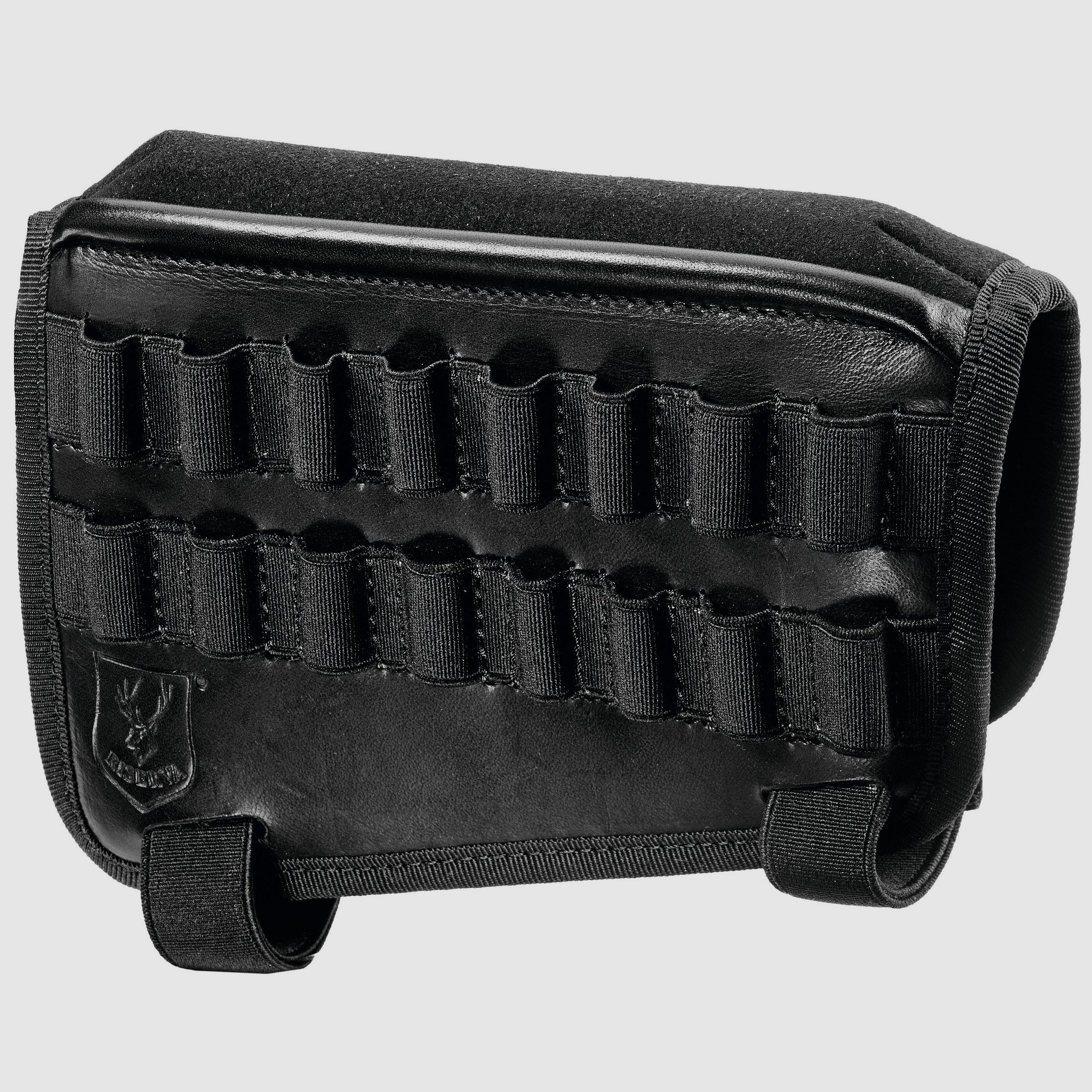 Cinghia per fucile di riserva in pelle nera con portacaricatori