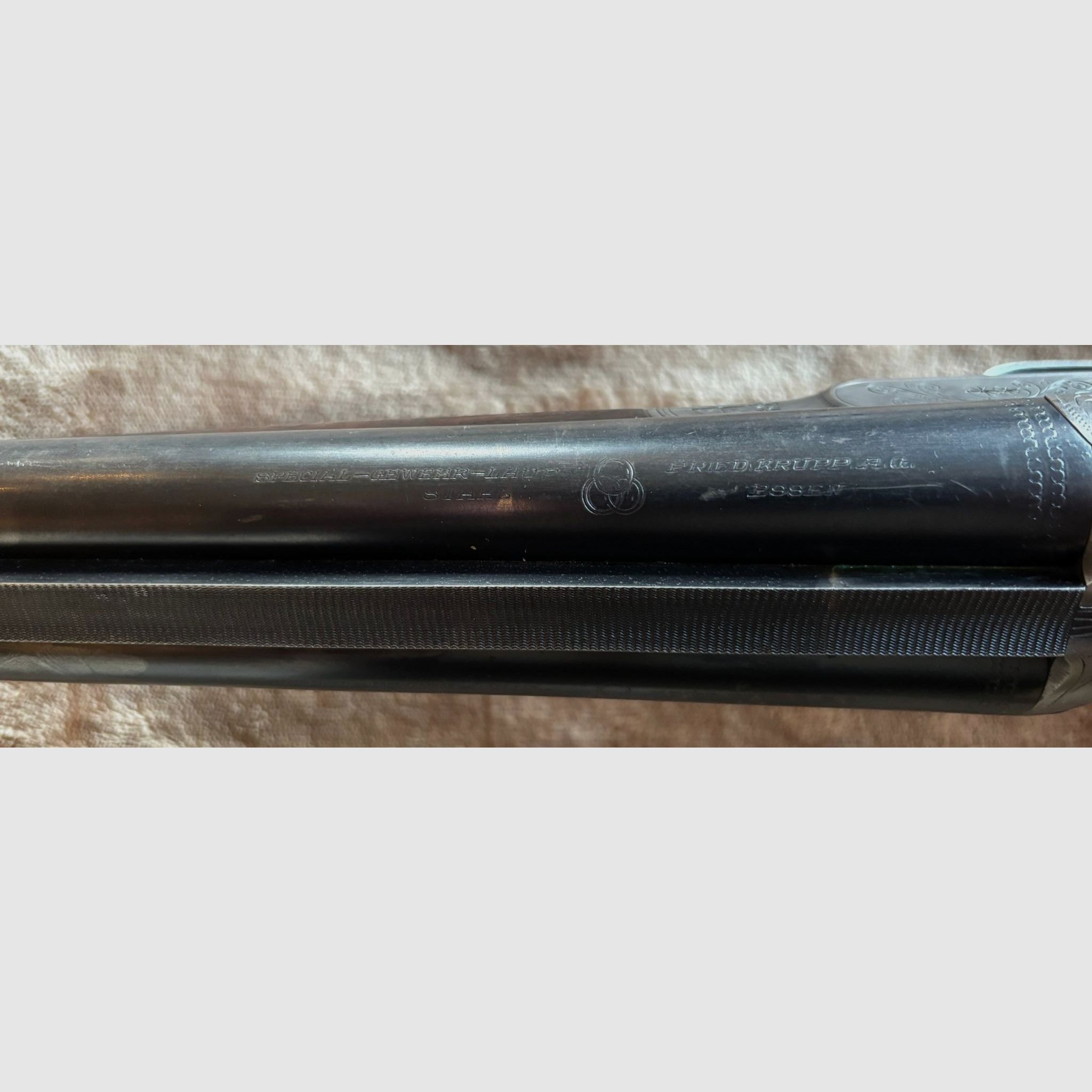 Doppelflinte Sauer&Sohn Suhl Kal. 16/70 mit schönen Ledergewehrriemen 