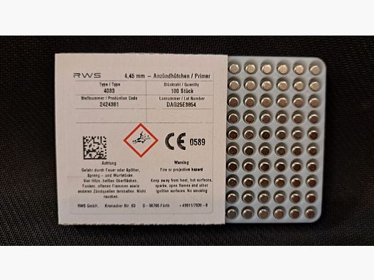 Spłonki 4,45mm RWS (100 sztuk)