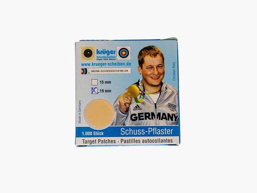 Krger shooting patches 19mm target cardboard - 1000 pcs. Beige