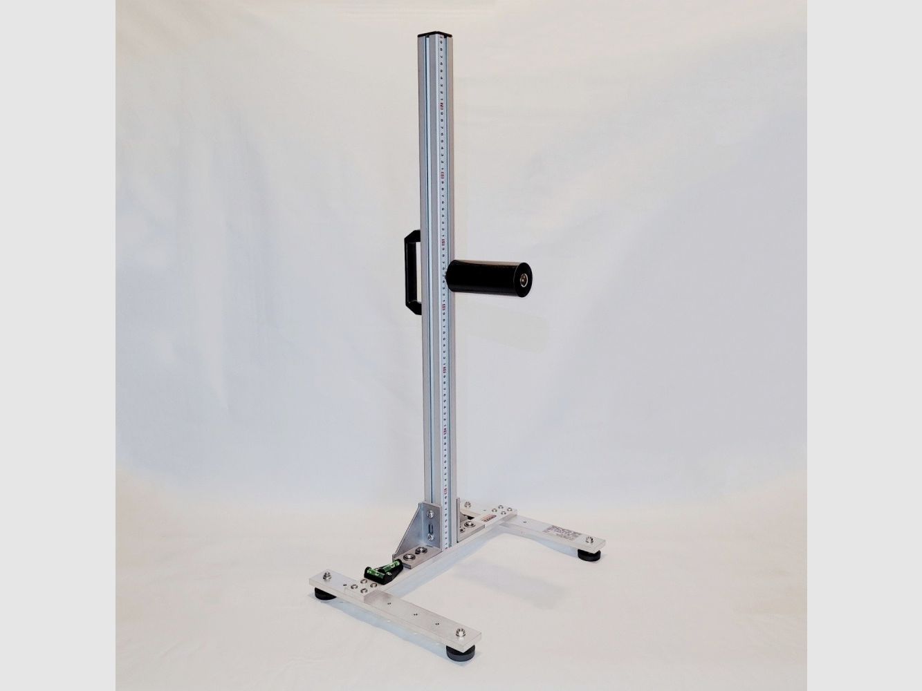 KGF Auflagestativ - Auflageständer Alu H-800-Pro mit Buchenholz-Auflage, Waage, Griff und Maßband