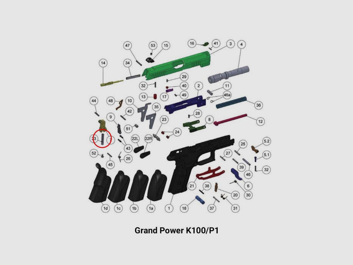 Grand Power Hammer Spring for K100, image 3 of 3