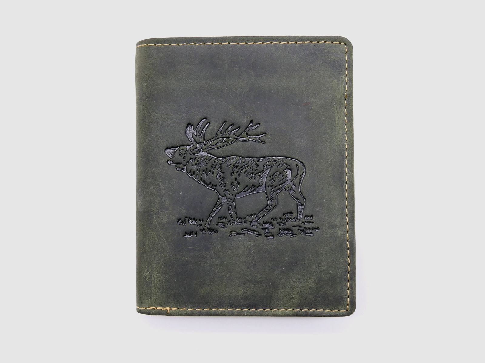 Greenburry Leder Geldbörse olive Hirsch Vintage Animal 1701-stag-30