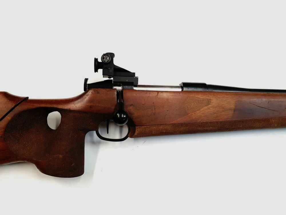 Walther !!Artículo de colección!! Rifle de un solo tiro, Walther JR Biathlon en calibre .308Win con dioptría