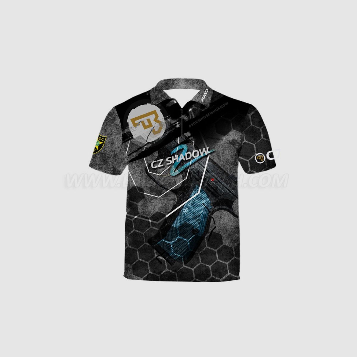 DED CZ Shadow 2 HEXTAC Dunkel T-Shirt, Größe: L, Benutzerdefinierter Name: Mit Benutzerdefiniertem Namen, Bekleidungsart: Kinder, Bild 1 von 3
