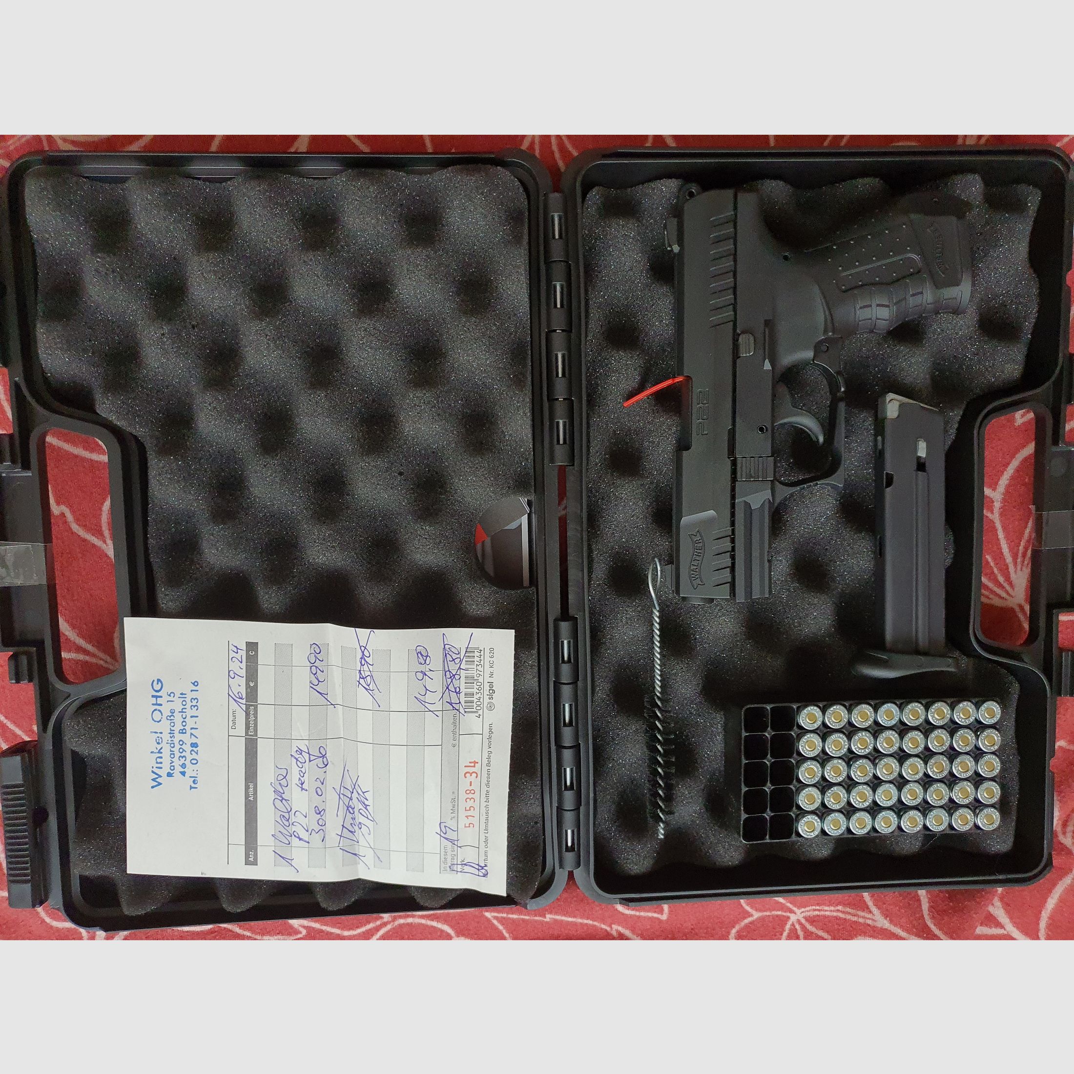 Walther p22 ready (PTB 778) Neu +40 9mm pak Patronen  + Umarex waffenkoffer