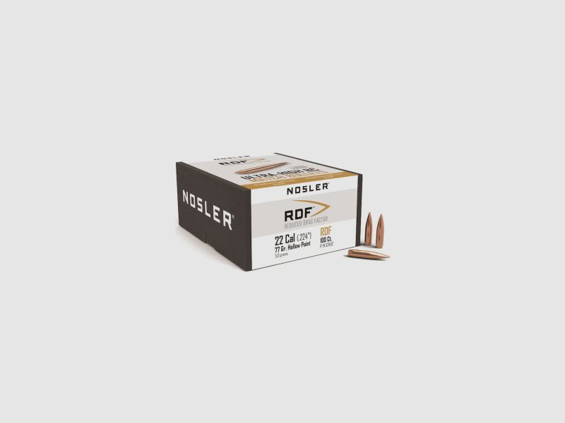 Nosler Pocisk .22/.224 RDF 77GR HPBT 100 Sztuk