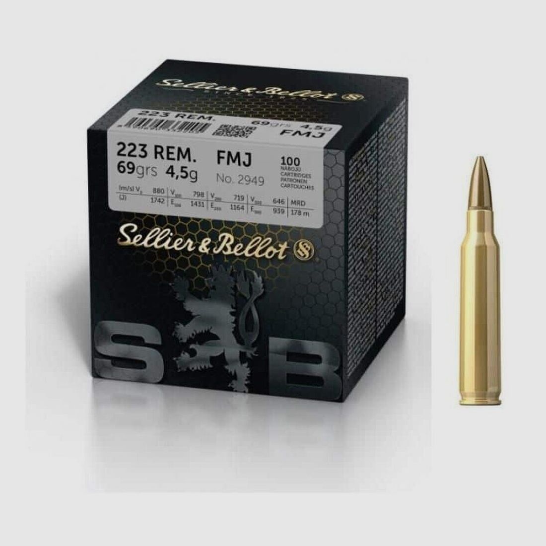 Sellier & Bellot Kal. 223 Rem FMJ 69gr / 100