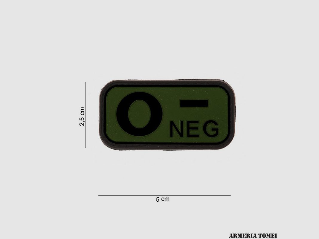 PATCH – 3D PVC 4 BLOOD GROUP 0- NEGATIVE GREEN #13030