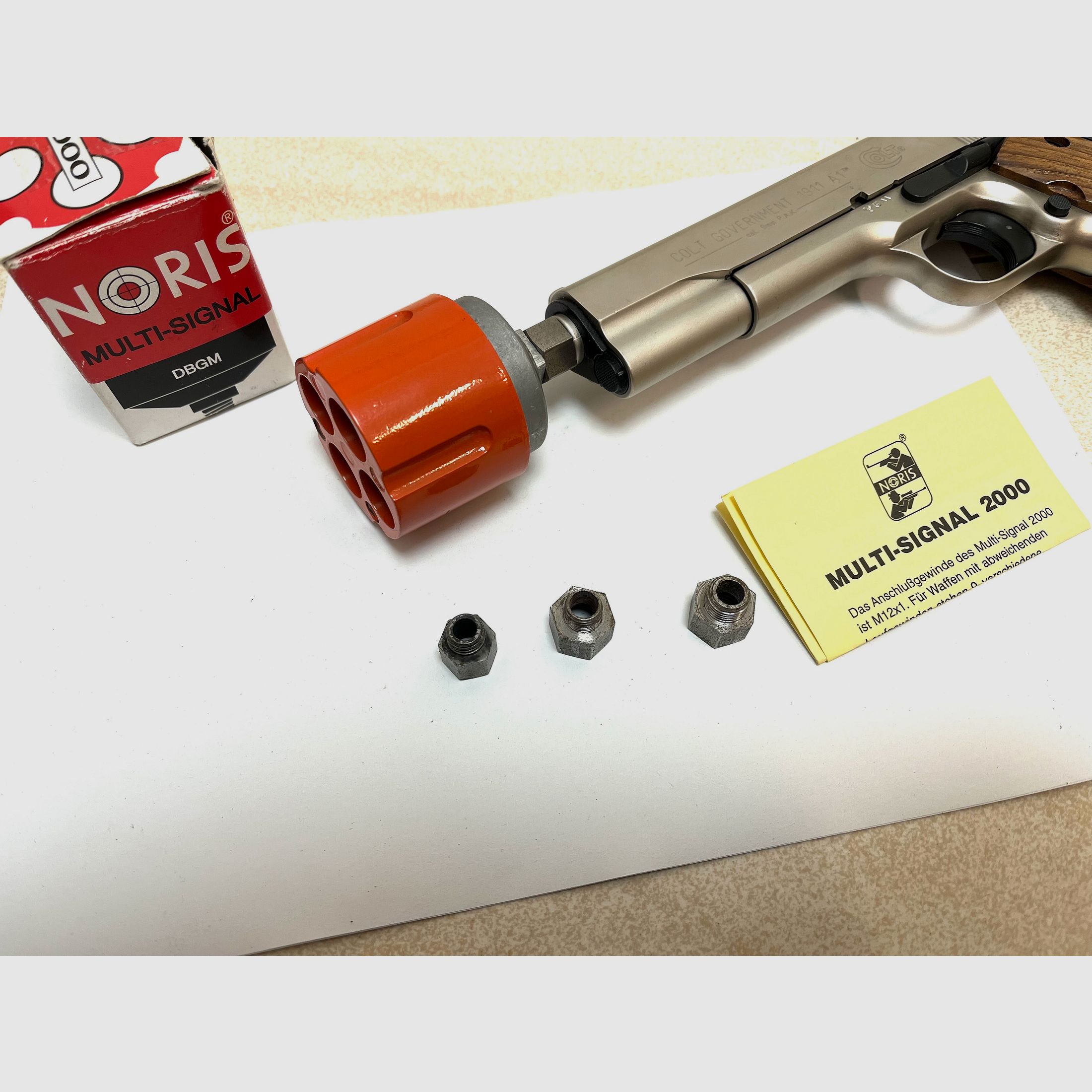 Signalwaffen••• Noris Multi - Signal 2000 - Multishooter + Zubehör für Schreckschusswaffen •••
