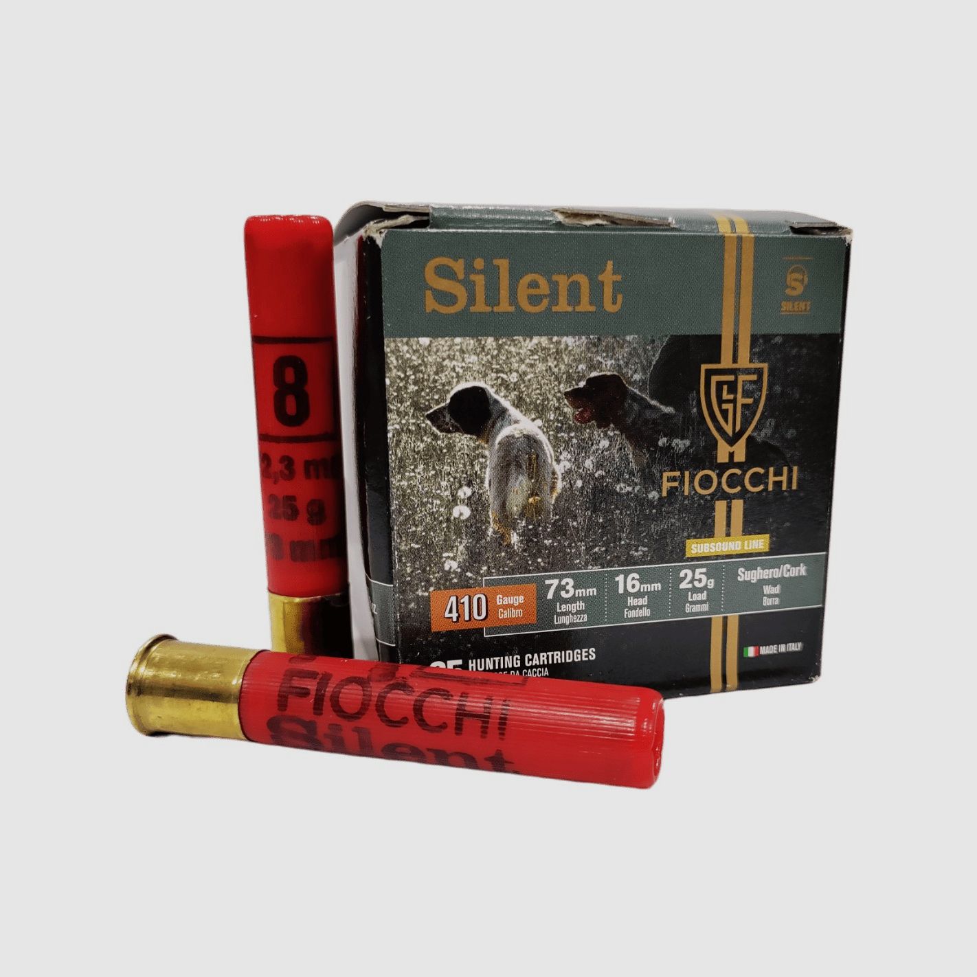 Cartuchos Fiocchi Silent 410 cal. 36/73 25 g plomo 8