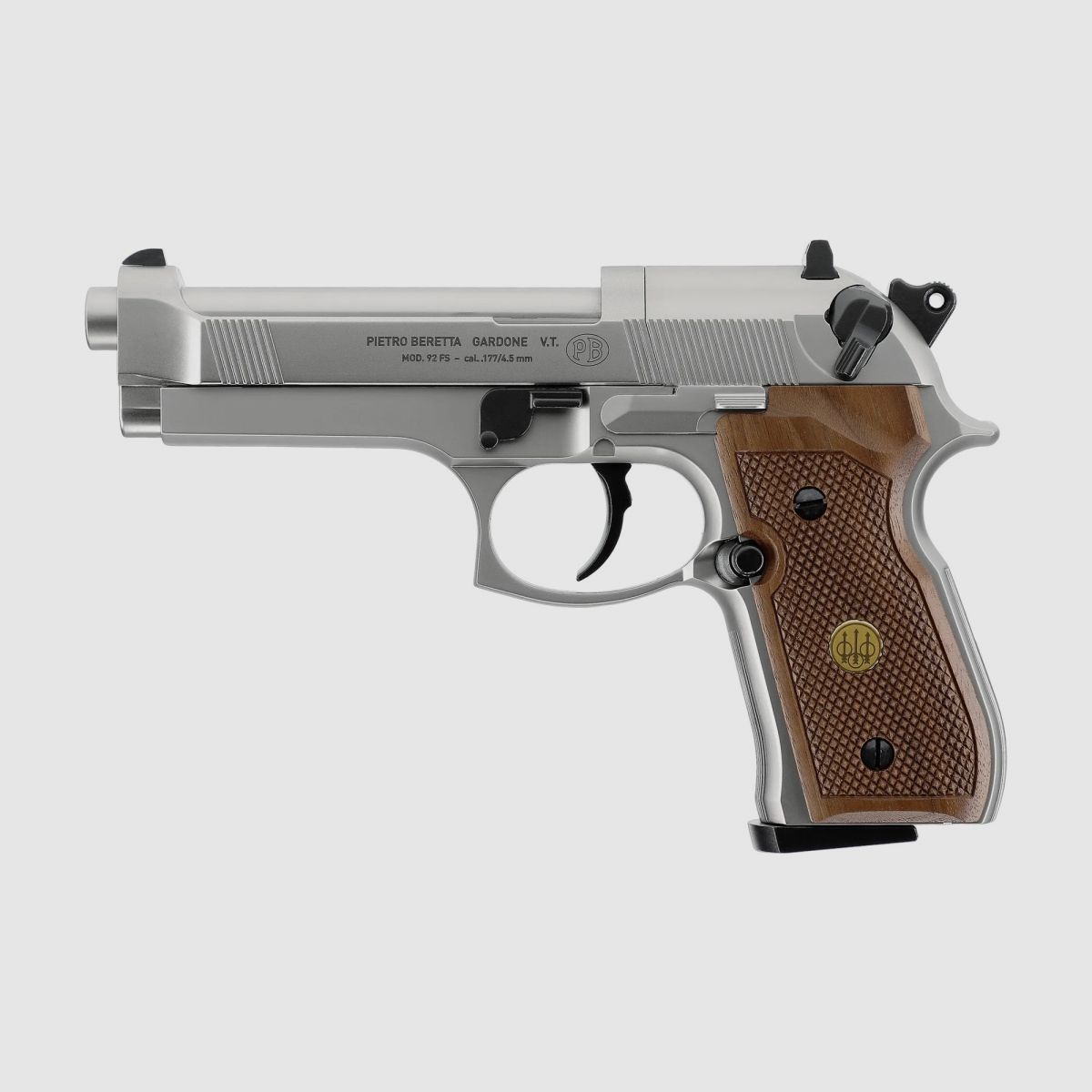 PISTOLA DE AIRE COMPRIMIDO BERETTA M92 FS CO2 4,5mm Diabolo < 4,0 J Níquel
