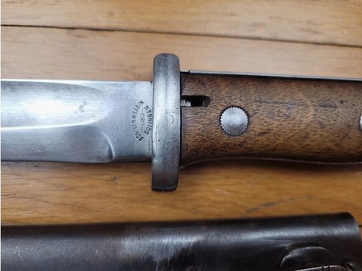 Rare Baïonnette 84/98 2° type – fabrication « Bontgen & Sabin » – Solingen – Fourreau d&rsquo;origine – 1° GM – TTBE