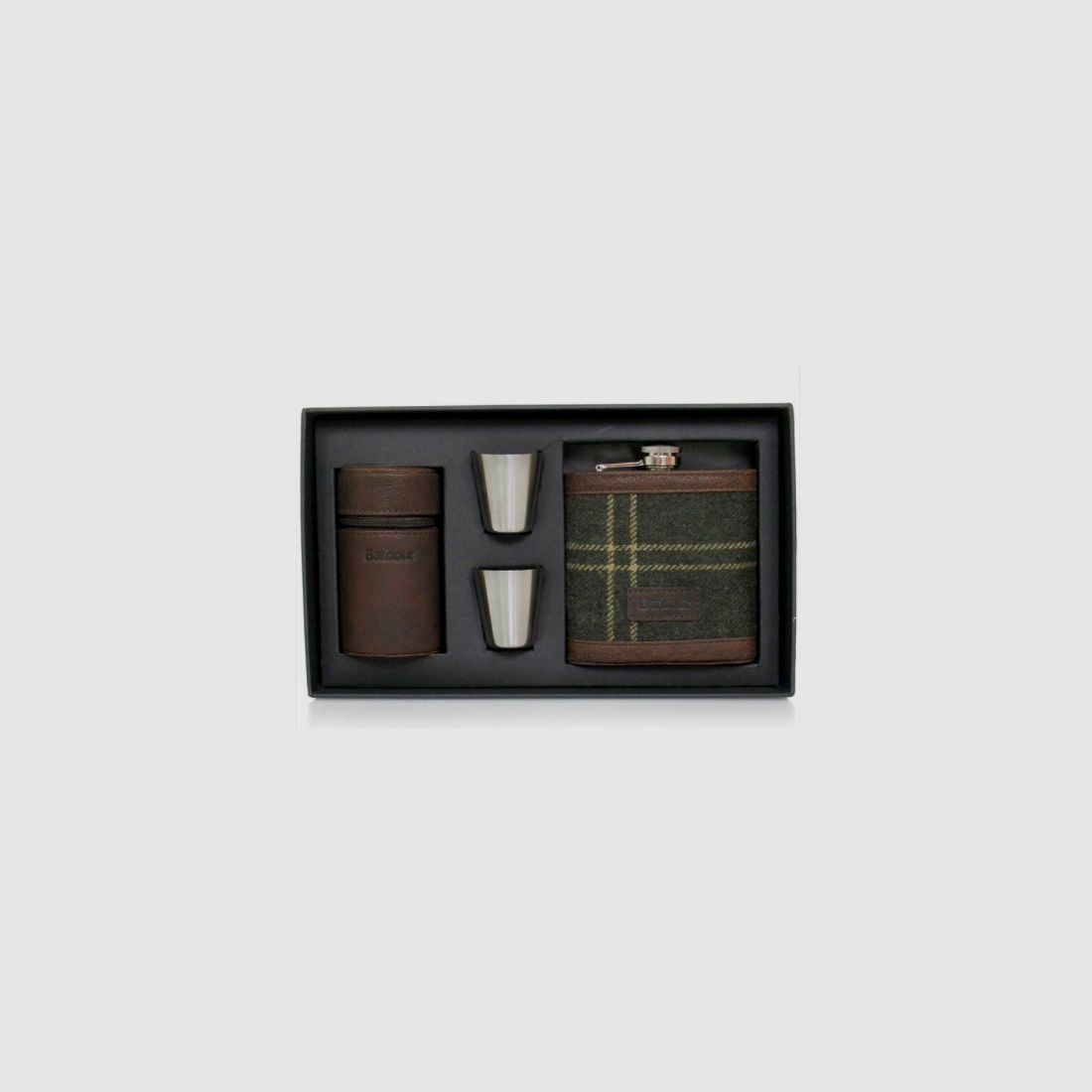 Barbour Geschenkset: Flachmann mit Bechern