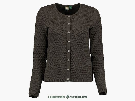 Gipfelstürmer Damenstrickjacke Rundhals  Dunkelgrün