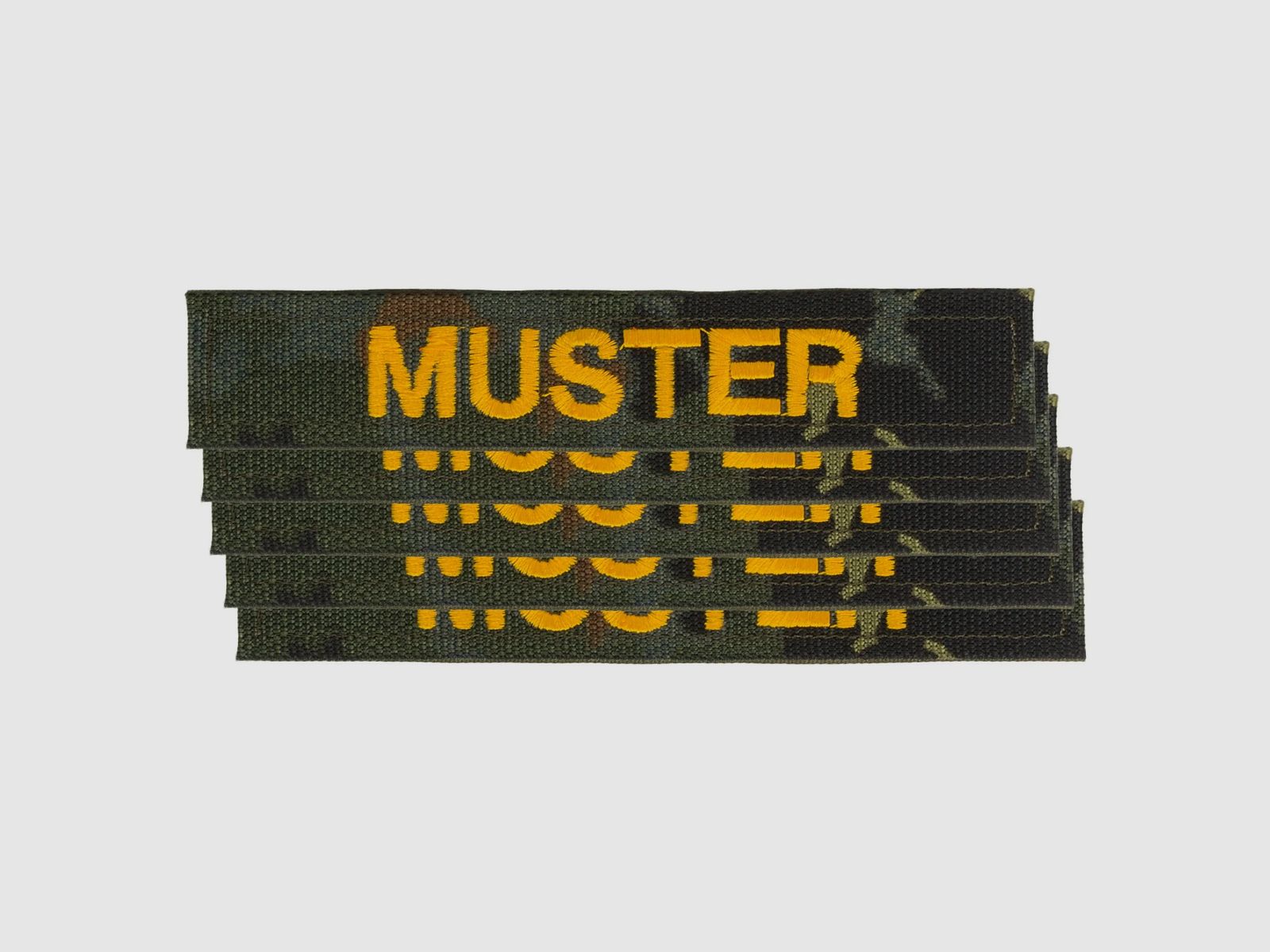ASMC Namensbänder 5-er Satz flecktarn gold