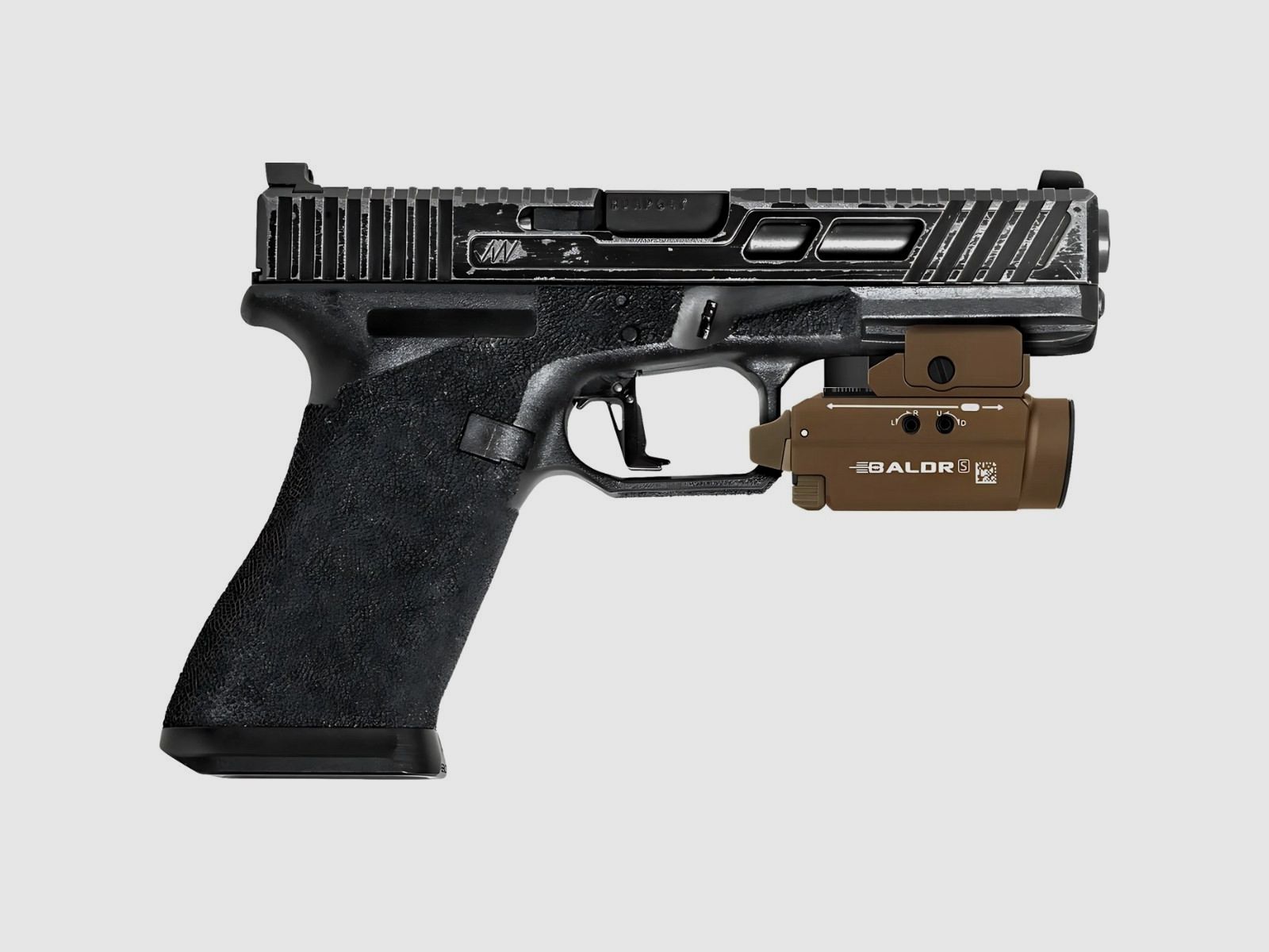 Olight - Latarka pistoletowa z zielonym celownikiem laserowym Baldr S - 800 lumenów - Desert Tan, zdjęcie 13 z 16