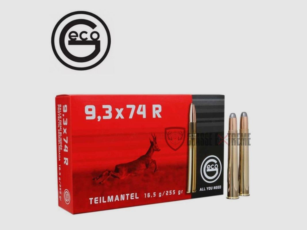 20 Cartridges GECO Semi-Blind cal 9.3X74R 255gr TM