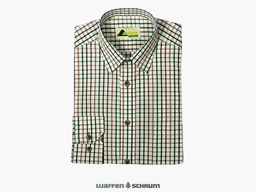 Shirt 1/1-Sleeve Kent Collar Brown/Beige