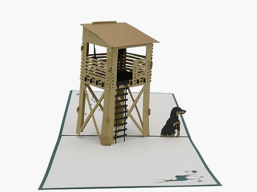 kartki powitalne 3D projekt myśliwy z psem