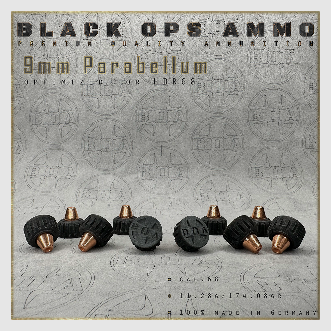 10x + 2 9mm Parabellum BLACK OPS AMMO HDR 68 TR cal.68 Munition T4E Umarex HDR68 TR68, Bild 2 von 4