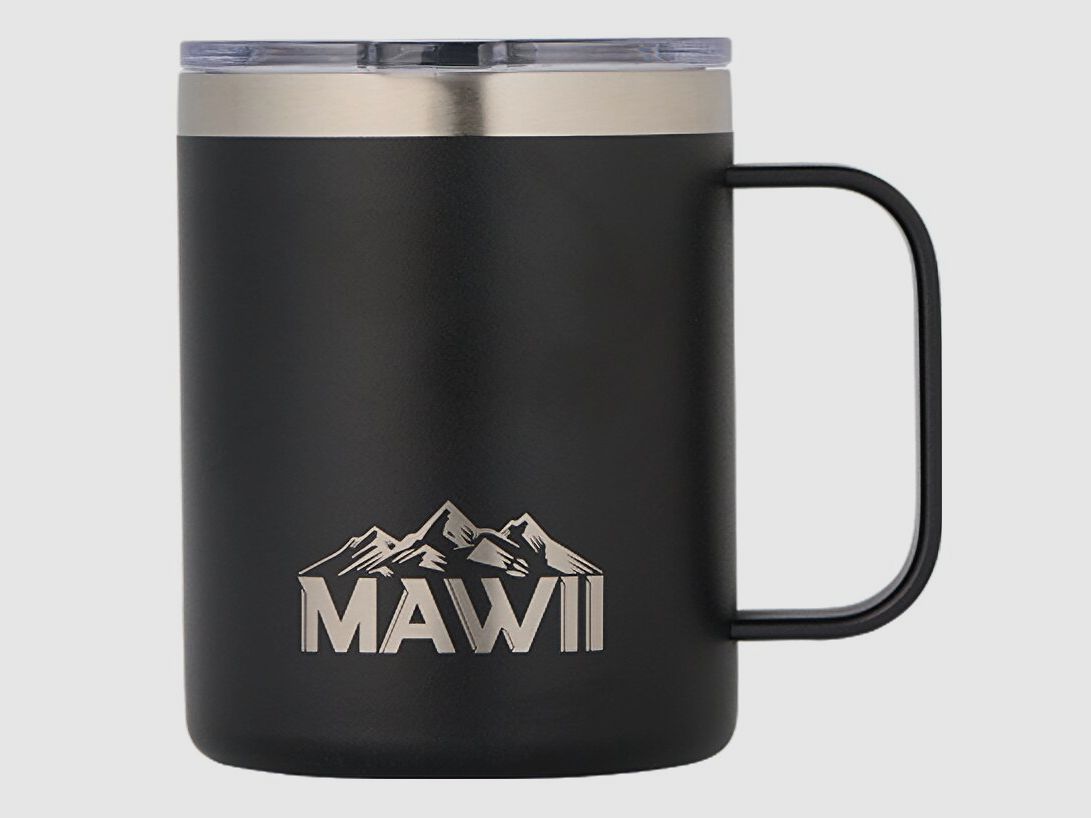 Stainless Steel Mug with Handle, 350 ml, Black, image 1 of 9