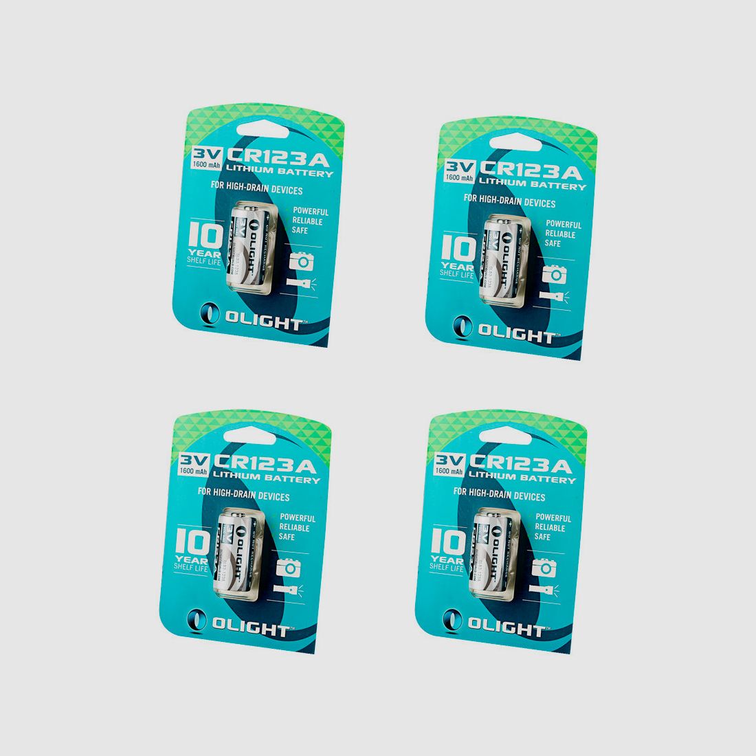Pack mit 4 CR123A 1600 mAh 3V (nicht wiederaufladbar) von Olight, Bild 1 von 4