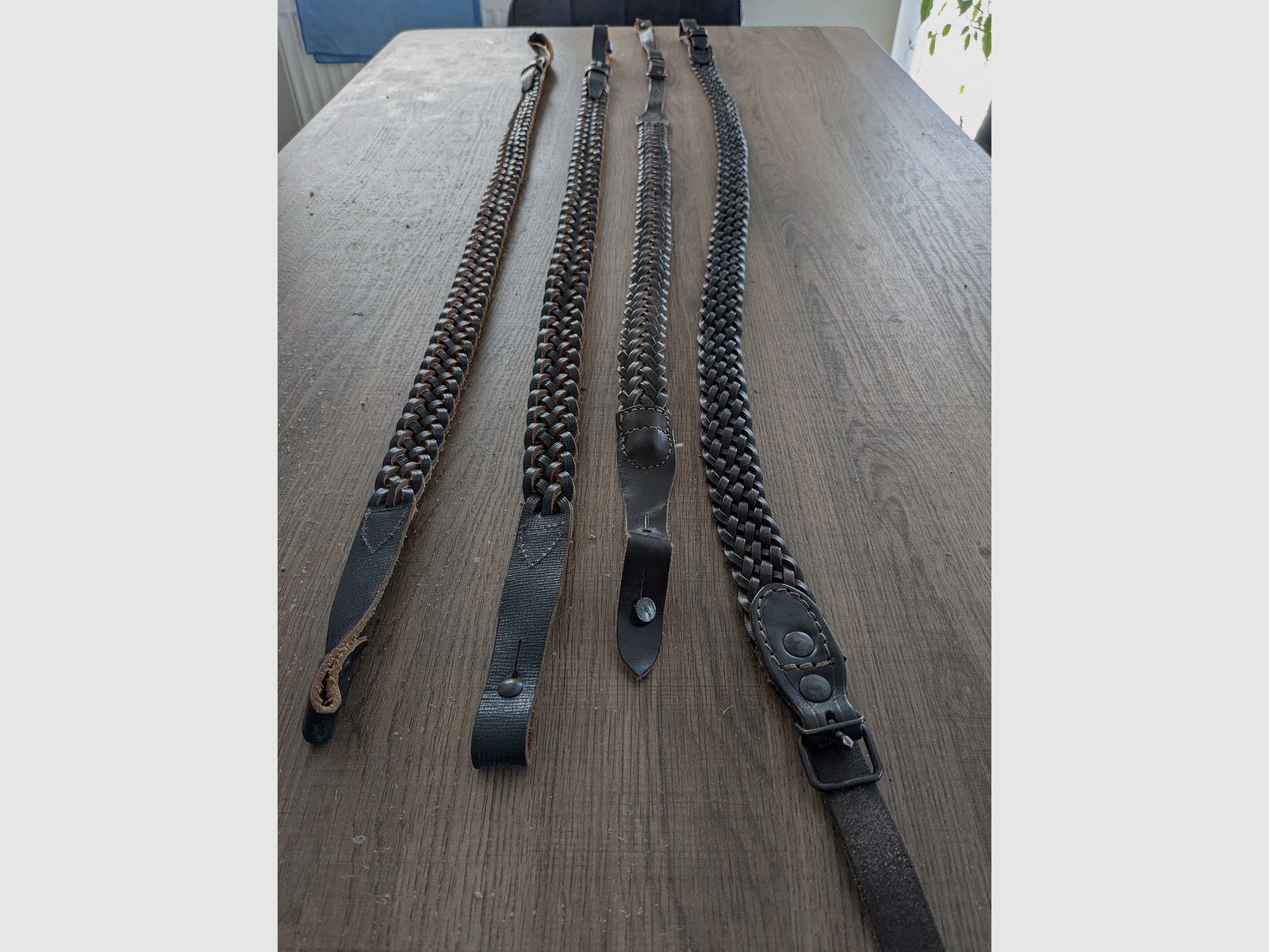 4x Gewehrriemen, Riemen geflochten Flintenriemen 
