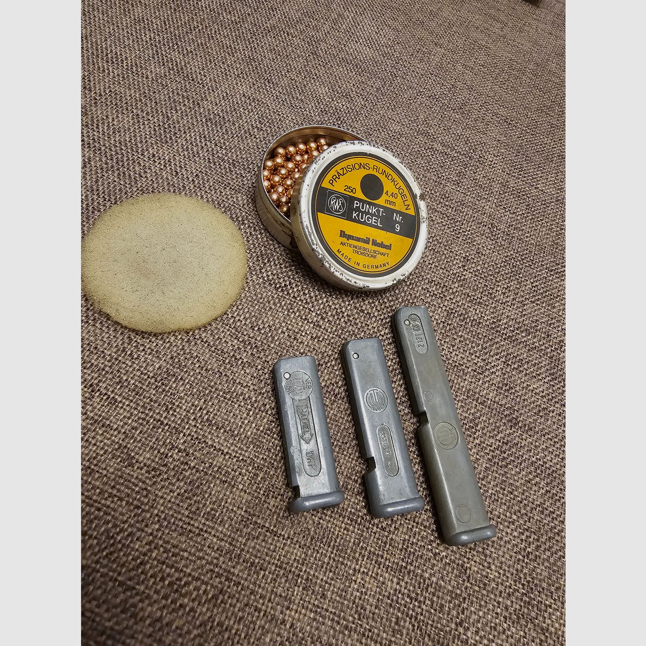 Haenel Suhl 310, Anschütz 275 Magazine Suhl + balles à point