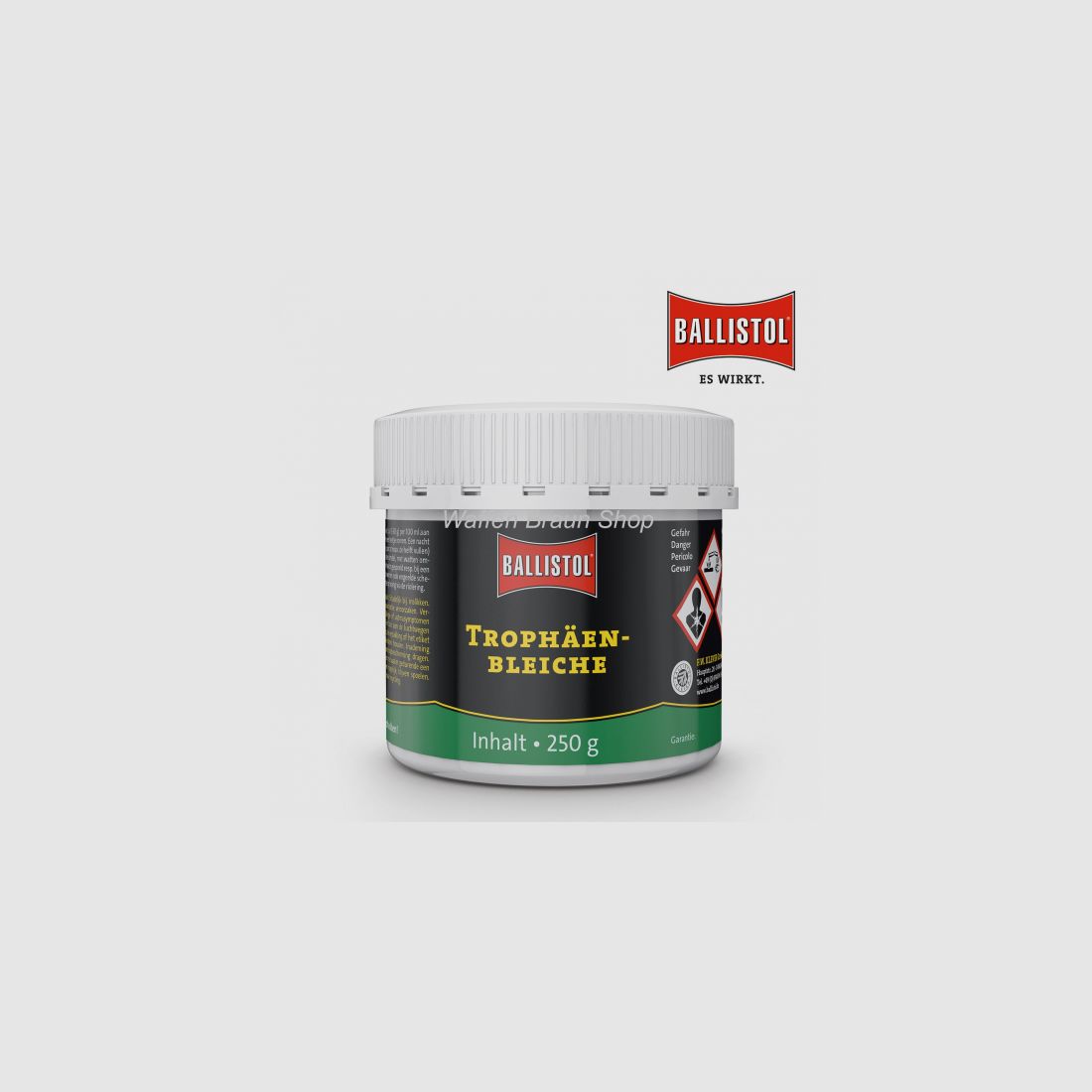 BALLISTOL trophy bleach skulls and other bone parts can be used both during the initial preparation
